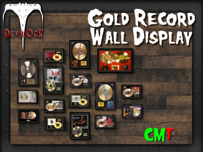 Second Life Marketplace DEVILOCK Gold Record Wall Display